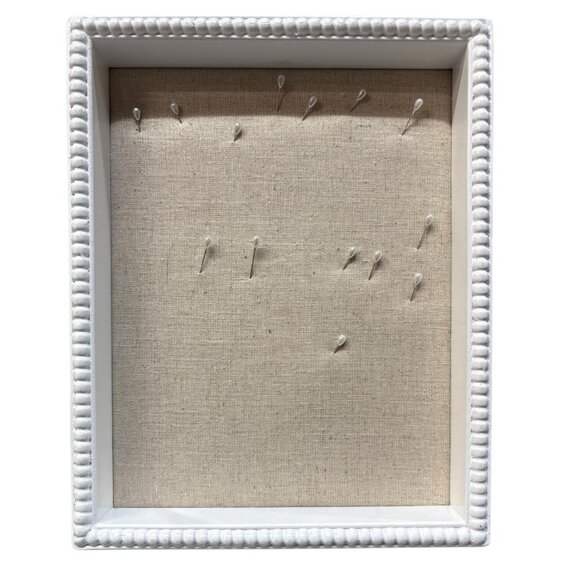 Stella & Dot White Framed Necklace Stand Jewelry Display Sales Storage 10”X 8” - Picture 1 of 5